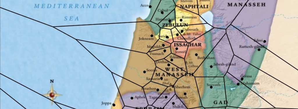 Voronoi diagram of ancient Canaan